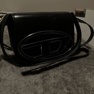 Diesel Black Crossbody Bag with Silver Accent